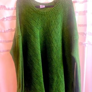 CAbi Basket Weave Pullover Sweater Kelly Green XL Item #4244
